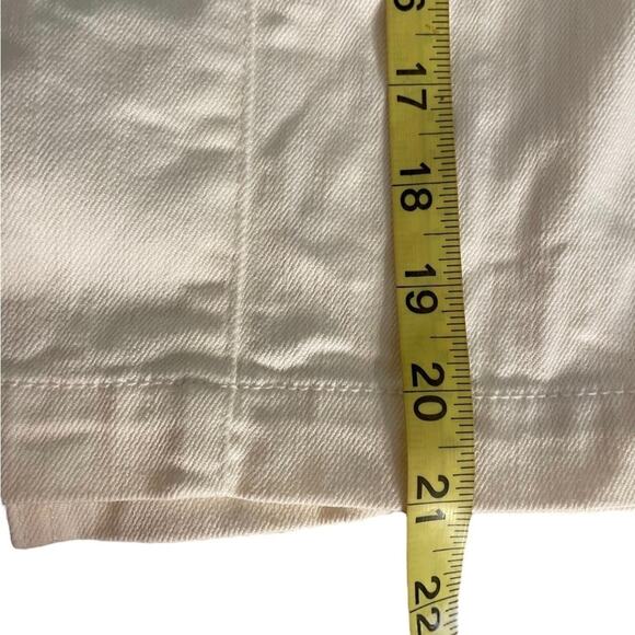 Ann Taylor High Rise Denim Midi Pencil Skirt Womens 8P Cream Stretch Slit Classy - Picture 11 of 12